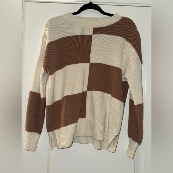 Sweaters - Brown and Cream Women's Sweater